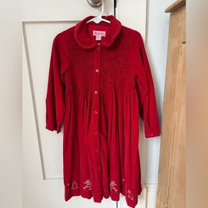 Vintage red Best & Co corduroy girls dress